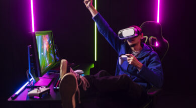 full-shot-gamer-sitting-chair