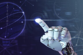 Robot hand finger, AI background technology
