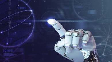 Robot hand finger, AI background technology