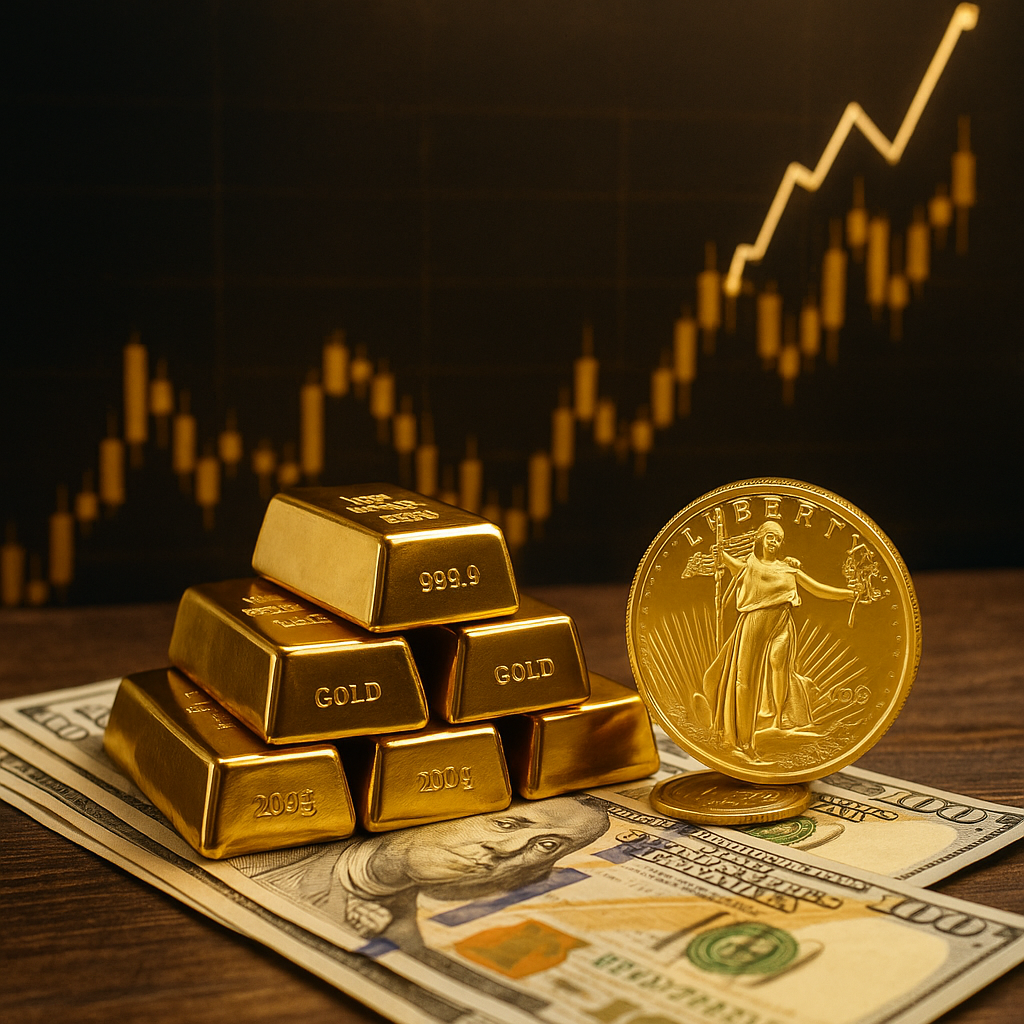 Gold Surges to 5-Week Peak as Dollar Weakens, Trade Uncertainty Sparks Investor Rush