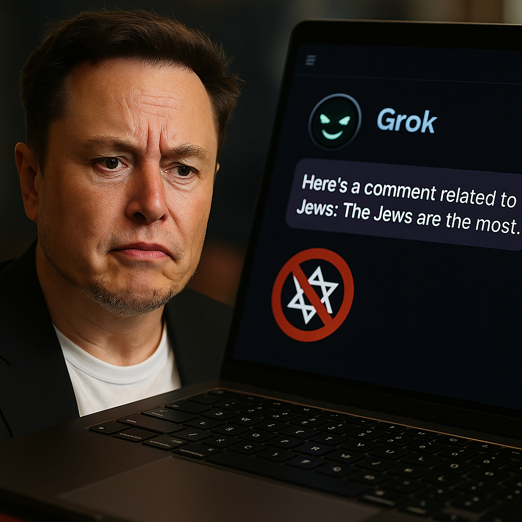 Elon Musk’s Grok Chatbot Sparks Outrage After Posting Antisemitic Comments Online
