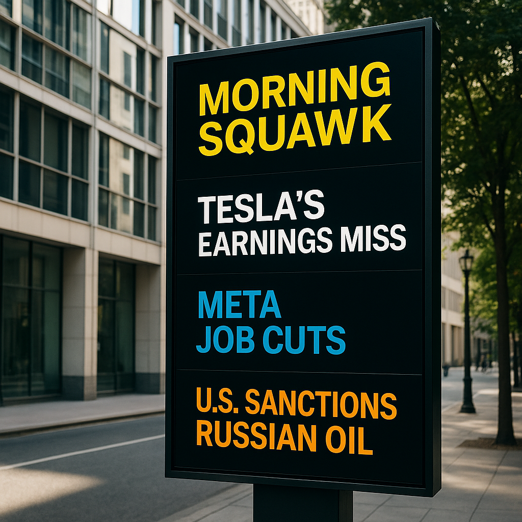 Tesla Misses Earnings, Meta Slashes Jobs, and U.S. Tightens Oil Sanctions on Russia — Your Morning Market Brief