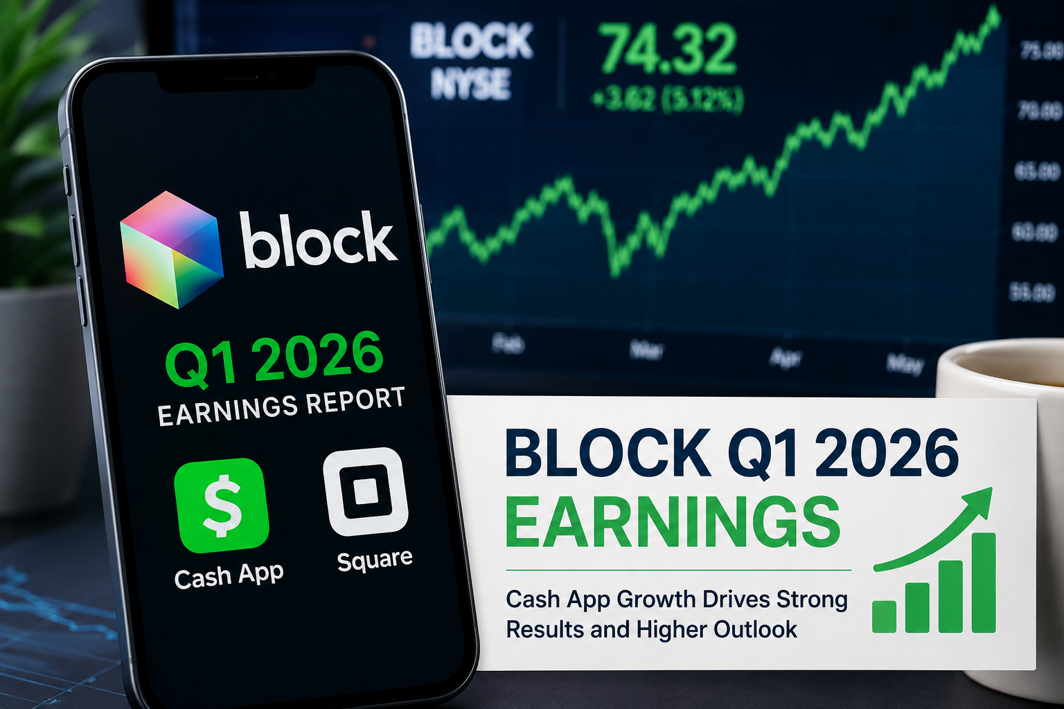 Block Q1 2026 earnings showing Cash App growth and improved full-year outlook