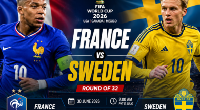 France vs Sweden FIFA World Cup 2026 Round of 32