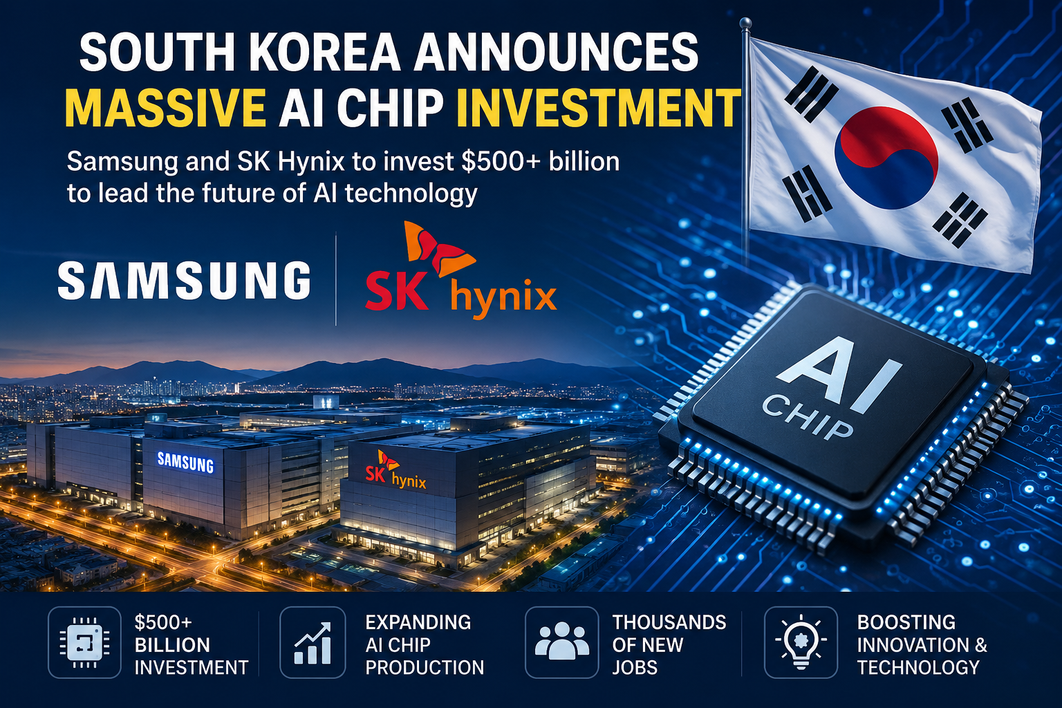 South Korea AI chip investment led by Samsung and SK Hynix