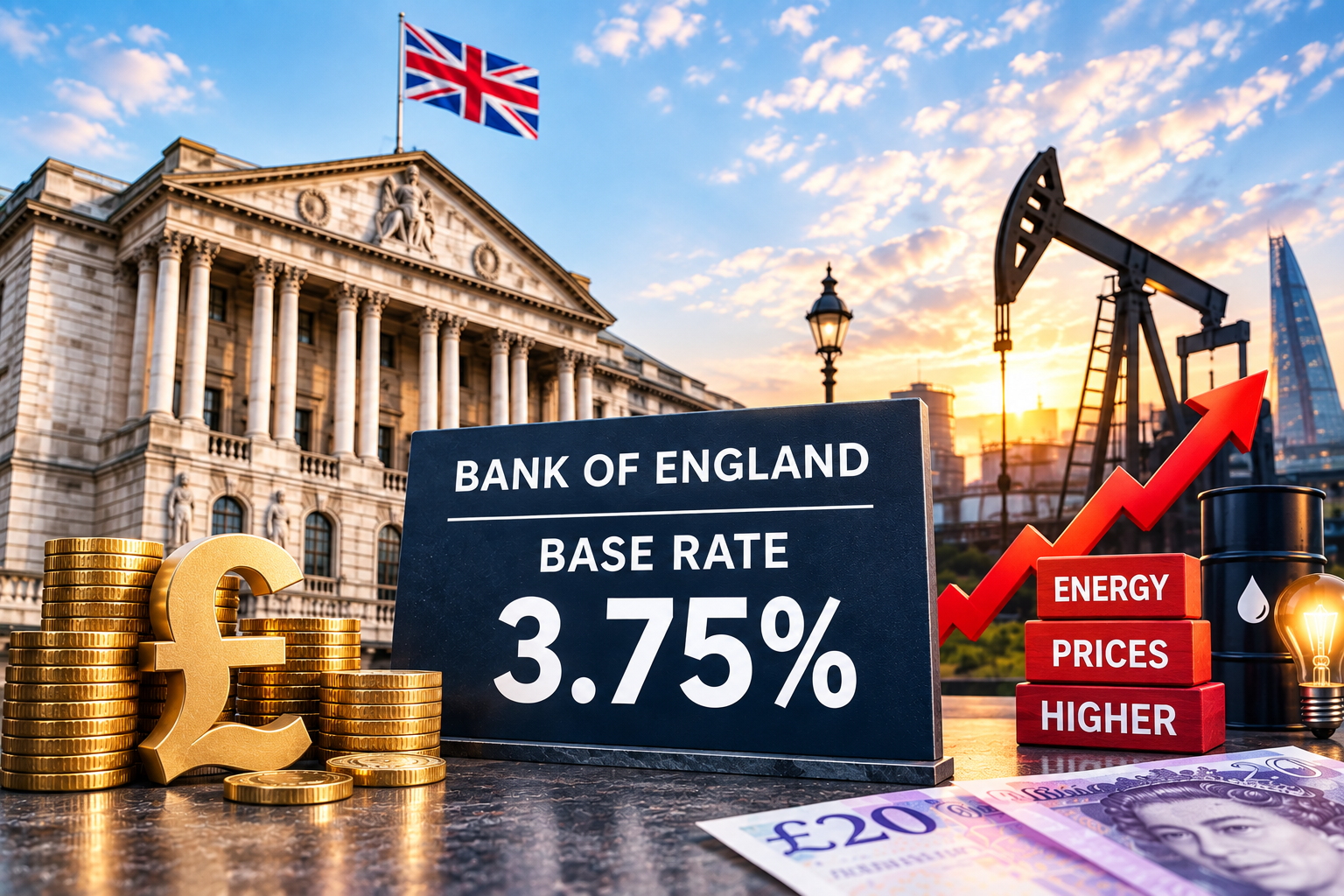 Bank of England Holds Rates at 3.75% as Energy Prices Raise Inflation Risks