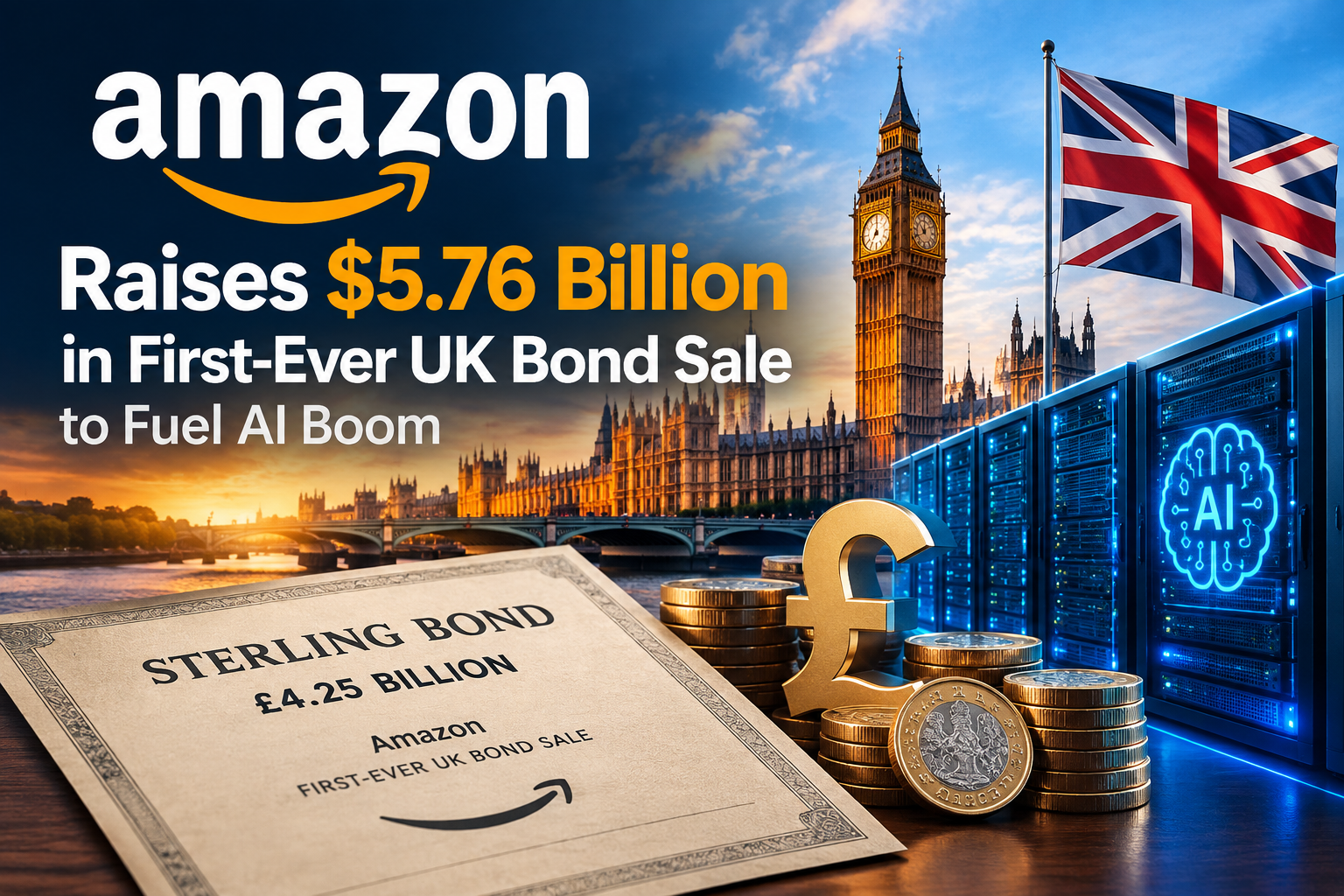 Amazon Raises $5.76 Billion in First Ever UK Bond Sale to Fuel AI Boom
