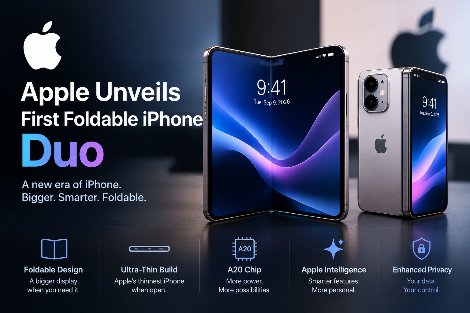 Apple Unveils First Foldable iPhone, the iPhone Duo: Apple’s Biggest Design Change in Years