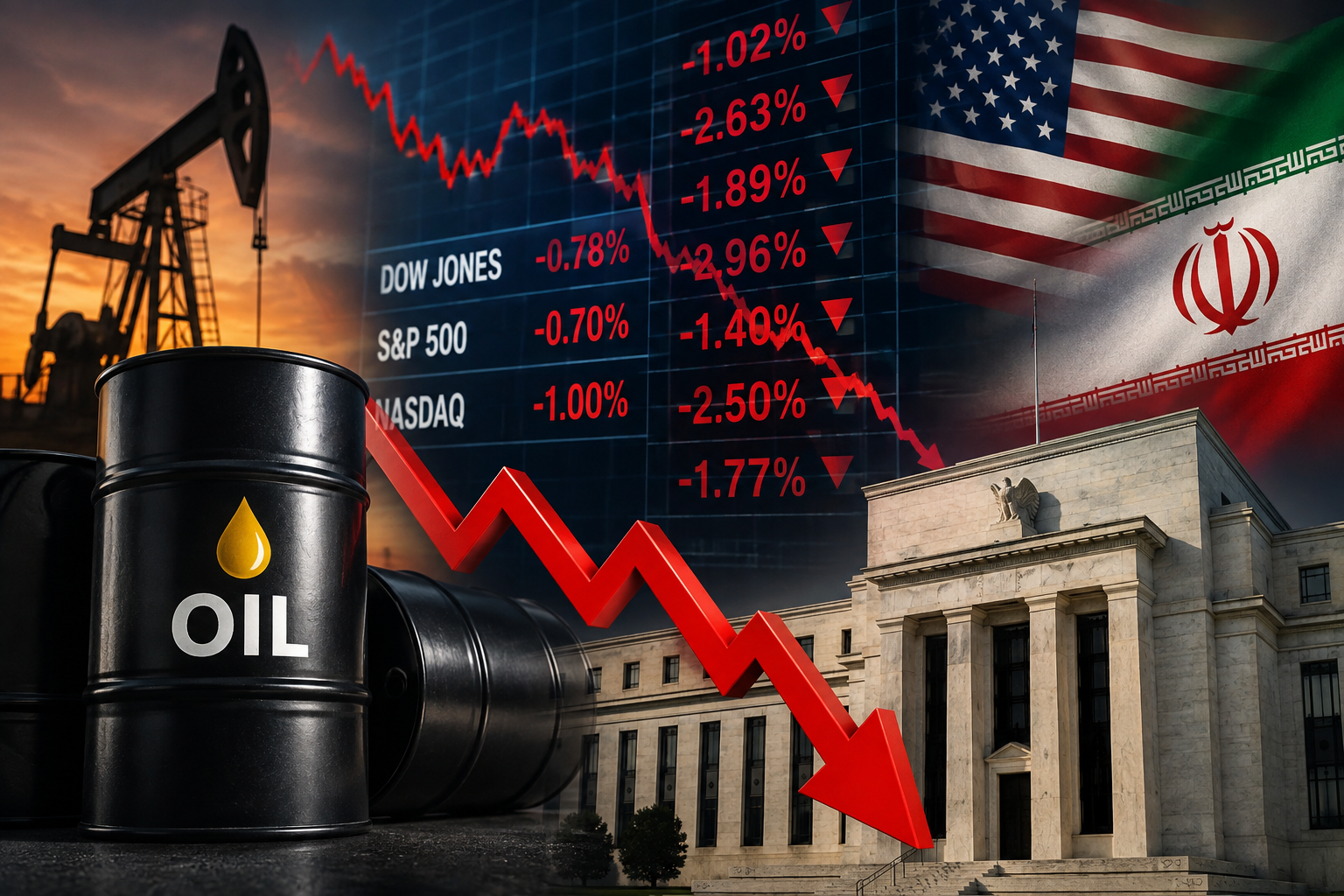 US Stocks Under Pressure as Oil Prices Surge and US-Iran Tensions Rattle Global Markets