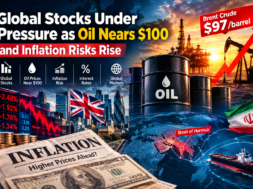 Global Stocks Under Pressure as Oil Nears $100