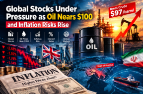 Global Stocks Under Pressure as Oil Nears $100