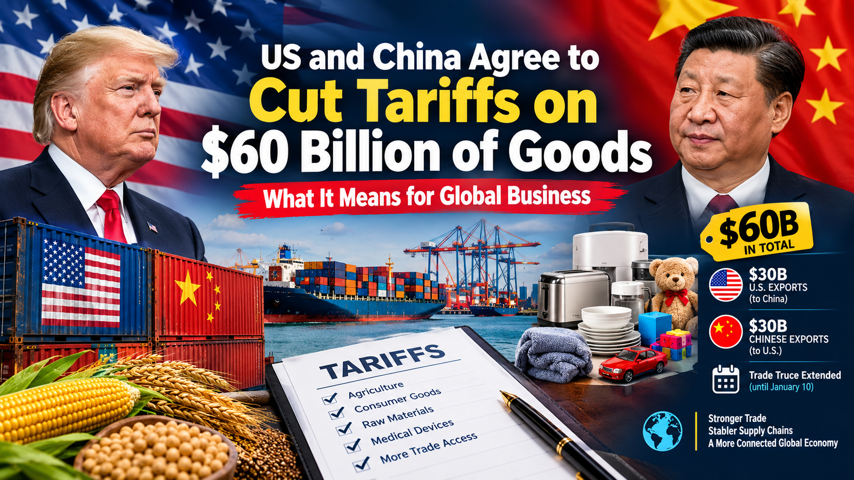 US and China tariff cuts covering $60 billion in goods