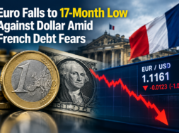 Euro Falls to 17-Month Low Amid French Debt Fears