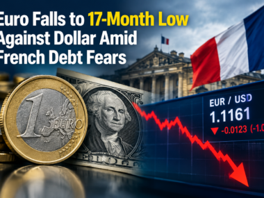 Euro Falls to 17-Month Low Amid French Debt Fears